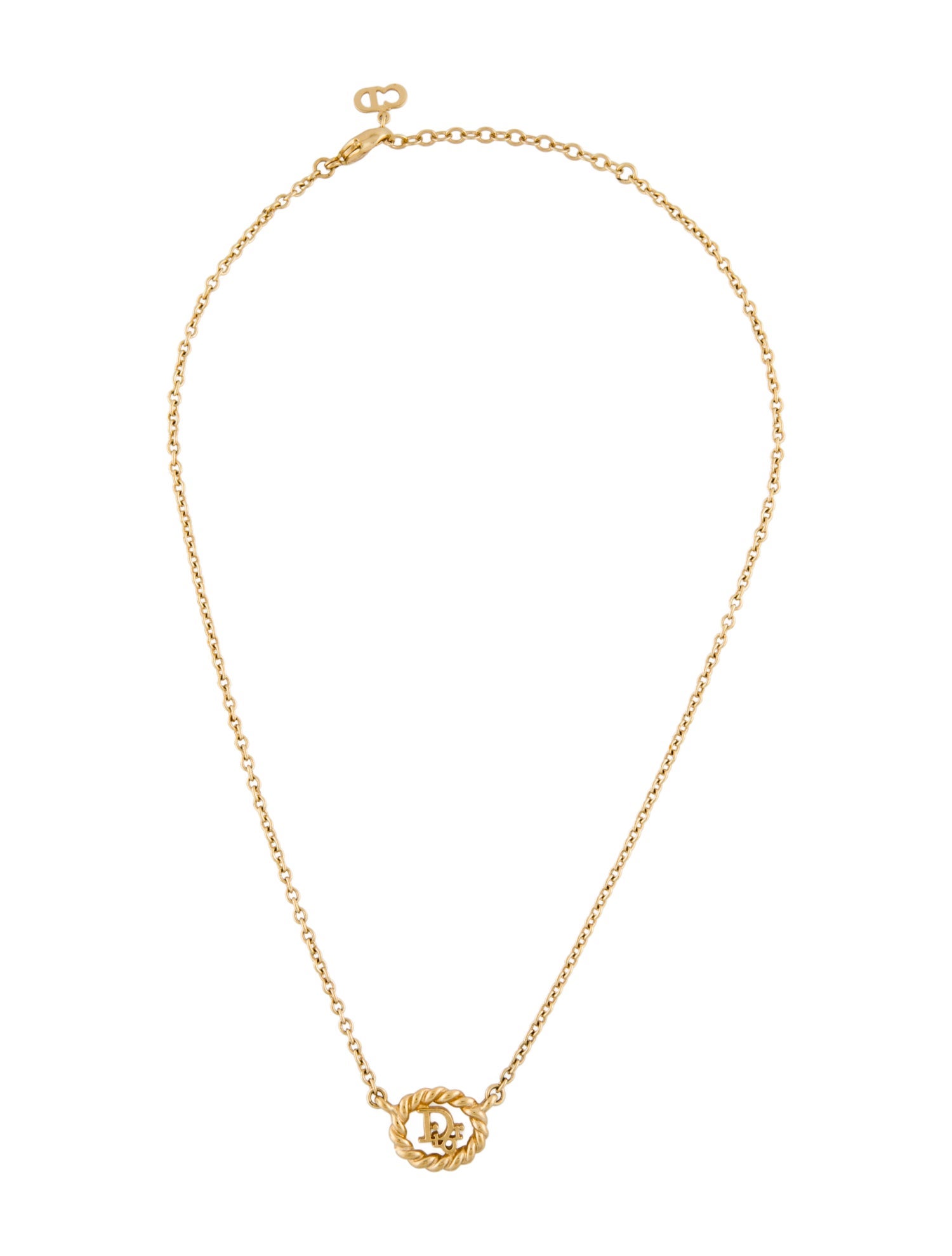 Christian Dior Vintage Logo Rope Pendant Necklace